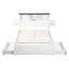 Queen Bed Frame with Storage Drawers White Platform Bedframe with Bookcase Headboard Charging Station Led Light