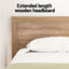 Bed Frame Double Size Wooden Acacia Wood OATMEAL