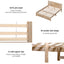 Bed Frame Double Size Wooden Acacia Wood OATMEAL