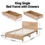King Single Size Bed Frame with 2 Drawers Bedroom Furniture