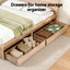 King Single Size Bed Frame with 2 Drawers Bedroom Furniture