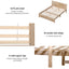 Artiss Bed Frame Queen Size Wooden Acacia Wood OATMEAL