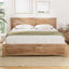 Artiss Bed Frame Queen Size Wooden Acacia Wood OATMEAL