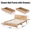 Queen Size Bed Frame with 2 Drawers Bedroom Furniture