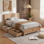 Single Bed Frame with 2 Drawers Wooden Bed Base Walnut