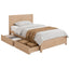 Single Bed Frame with 2 Drawers Wooden Bed Base Walnut