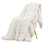 Giselle Faux Fur Weighted Blanket 2 Sided Long Pile Sherpa Reverse Cream 5.5KG 120 x 180cm
