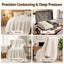 Giselle Faux Fur Weighted Blanket 2 Sided Long Pile Sherpa Reverse Cream 11KG 152 x 203cm