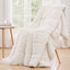 Giselle Faux Fur Weighted Blanket 2 Sided Long Pile Sherpa Reverse Cream 9KG 152 x 203cm