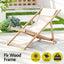Gardeon Outdoor Chairs Sun Lounge Deck Beach Chair Folding Wooden Patio Furniture Beige