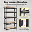 Giantz 2-Rack Garage Shelving 1.6X0.8m MDF Warehouse Shelves Storage Rack Black