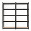 Giantz 2-Rack Garage Shelving 1.6X0.8m MDF Warehouse Shelves Storage Rack Black
