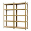 Giantz 2-Rack Garage Shelving 1.6X0.8m MDF Warehouse Shelves Storage Rack Yellow