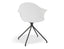 Pebble Armchair White with Shell Seat - Swivel Base with Castors