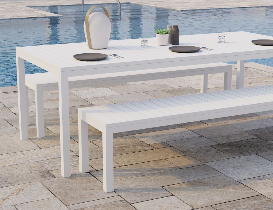 Halki Bench Seat - Outdoor - 190cm - White