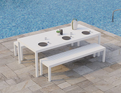 Halki Bench Seat - Outdoor - 190cm - White