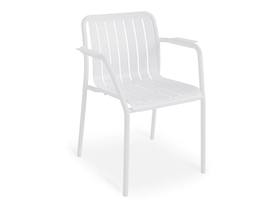 Roku Outdoor Armchair in Matt White - No Cushion