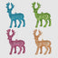 Glitterati Deer Tree Decorations- Box of 4 Multicolour