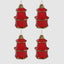 Pagoda Hanging Ornaments Box of 4 Red