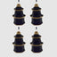 Pagoda Hanging Ornaments Box of 4 Navy