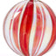 Scarlet Glass Striped Glass Bauble Red