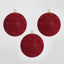Tinsel Bauble Red - Set of 3