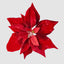 Luxe Velvet Poinsettia Clip on w. Light Up Stamen Red