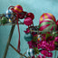 Silk Stripe Bauble Medium Fuchsia & Red