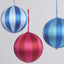 Silk Stripe Bauble Medium Dark Blue & Blue