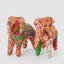 Khambadiya Handmade Elephant Gold & Fuchsia Large