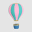 Mache Hot Air Balloon Large Pink Multi Stripe