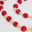 Felt Pompom Garland With Gold Beads Red
