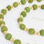 Felt Pompom Garland With Gold Beads Green