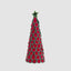 Scallop Leaf Cone Tree Green & Red Thin