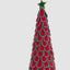 Scallop Leaf Cone Tree Green & Red Thin