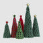 Scallop Leaf Cone Tree Green & Red Thin