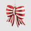 Striped Bow Glass Tree Decoration