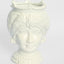 Sicilian Queen Moro Head Ceramic Vase White Small