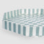 Blue Check Capiz Cake Stand Lge