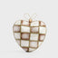 Checker Capiz Heart Decoration Brown Sml