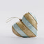Stripe Capiz Heart Decoration Gold & Blue Med
