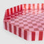 Checker Cake Stand Red & Pink Large