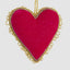 Beaded Bow Heart Decoration Fuchsia
