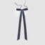 Velvet Tie On Bow Navy Blue w Gold Border - Set of 8 pcs