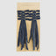 Velvet Tie On Bow Navy Blue w Gold Border - Set of 8 pcs