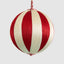 Silk Stripe Bauble Medium Red & Ivory