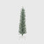 Silver Green Light Up Slim Pencil Tree 150cm with 100 LED with Foot Pedal