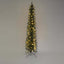 Silver Green Light Up Slim Pencil Tree 210cm with 200 LED with Foot Pedal