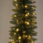 Silver Green Light Up Slim Pencil Tree 210cm with 200 LED with Foot Pedal