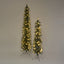 Silver Green Light Up Slim Pencil Tree 210cm with 200 LED with Foot Pedal